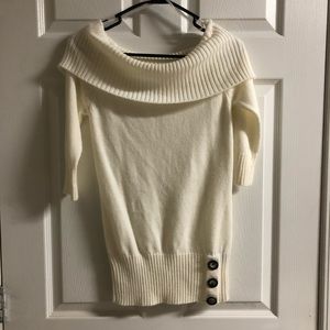 Like New I. N. San Francisco Cream Off-Shoulder Sweater